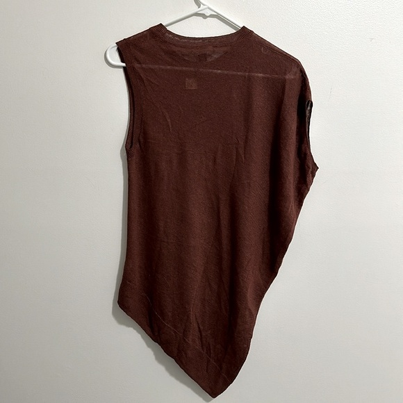 NWT Acrobat Cinnamon Brown Linen Asymmetrical Lightweight Sweater Womens Small - Picture 4 of 4